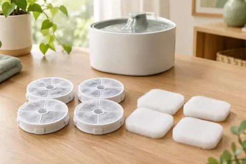Lot de filtres blancs et de mousses de rechange pour fontaine à eau GIOTOHUN pour chat