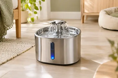 Fontaine à eau IHOUONE en acier inoxydable avec bec floral et fenêtre de niveau visible